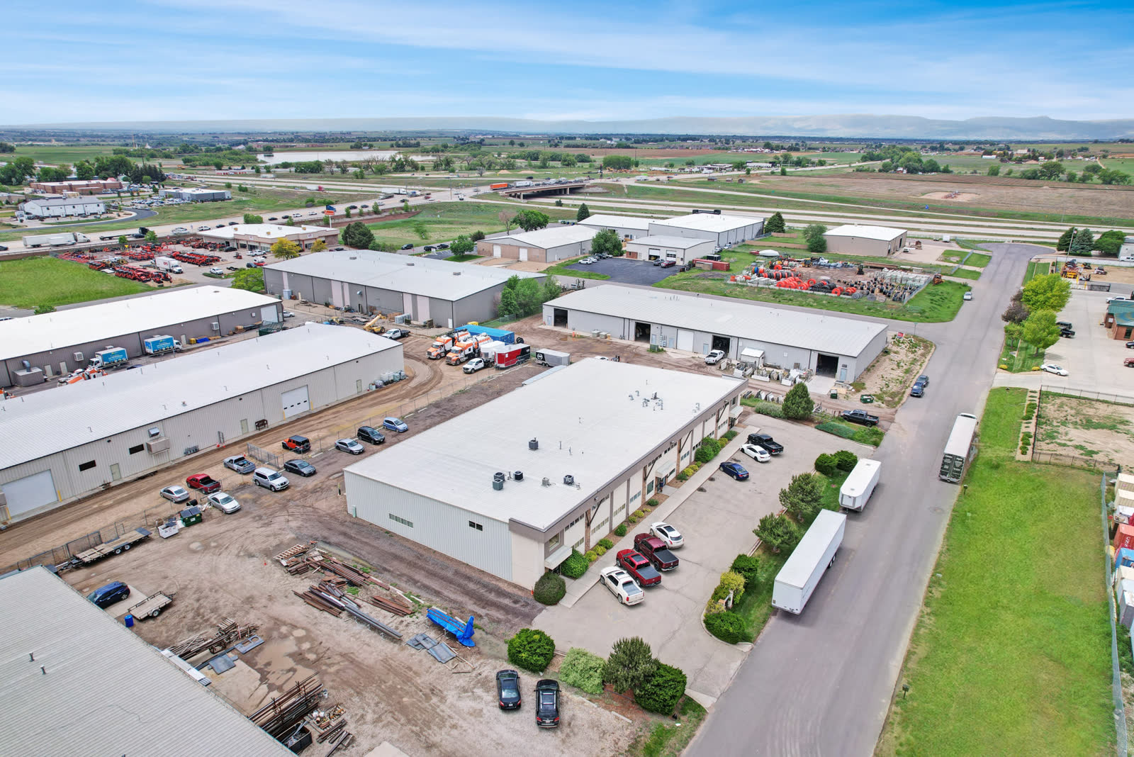 Aerial of an industrial park off Highway 119