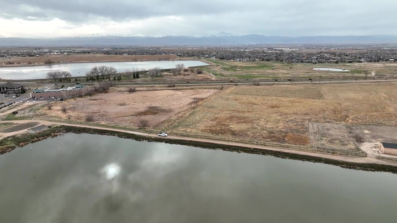 Drone view of a 31-acre development site in Frederick and Firestone